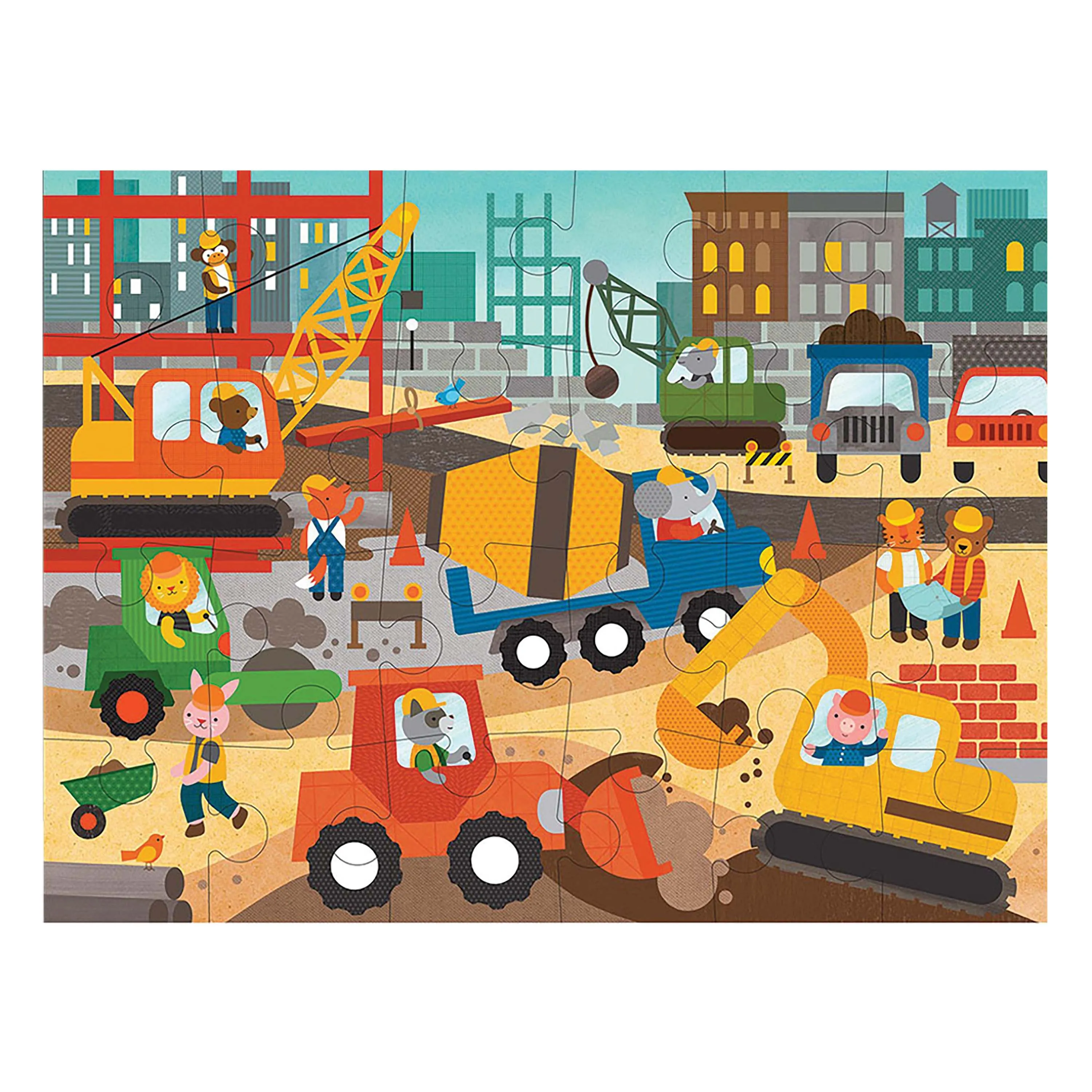 Petit Collage - Construction Site 24pc Floor Puzzle