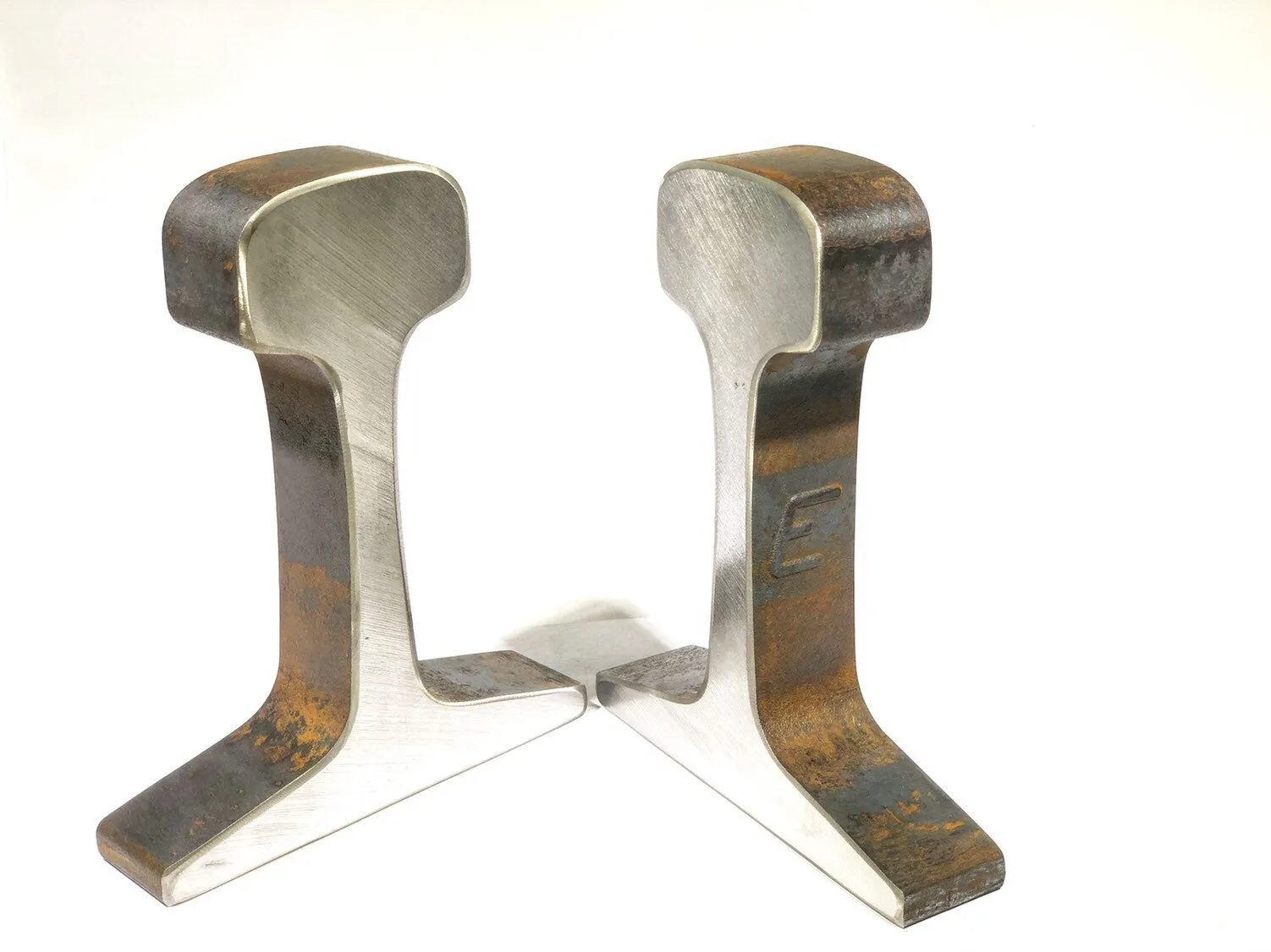 Railroad Track bookends unpolished