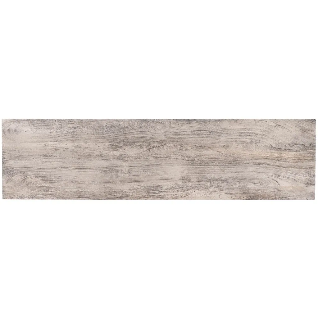 Raitis Farmhouse Gray Wood & Metal Unique Sideboard Buffet Cabinet