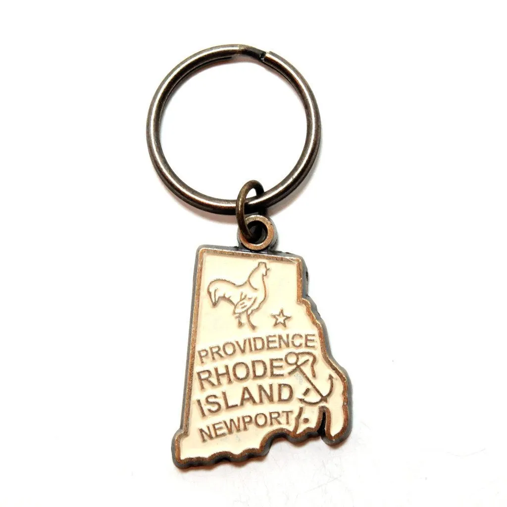 Rhode Island Keychain - High Quality Thick Metal State Love Key Ring