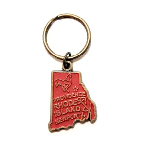 Rhode Island Keychain - High Quality Thick Metal State Love Key Ring