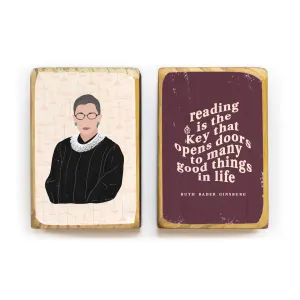 Ruth Bader Ginsburg (RBG) Reading Quote Bookend Set