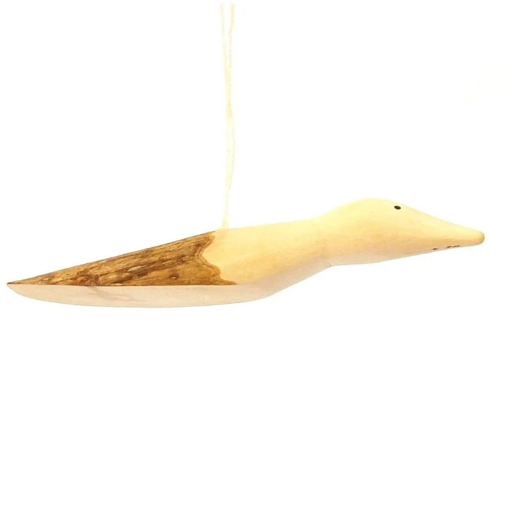 Rwanda Hand Carved Natural Wood Branch Hanging Bird Ornament Set