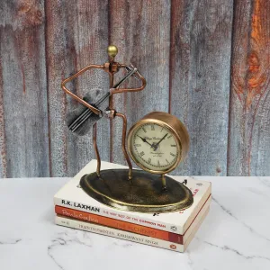 Samsiddhi Guitar Man Table Clock for Home Decor Showpiece Decorative Watch Statue Gift for Decoration | Diwali Decoration Items