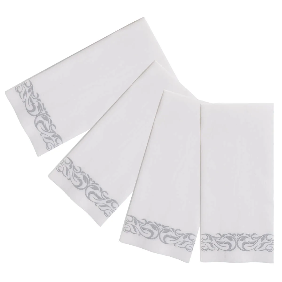 Silver Pattern Linen-Feel Paper Napkins