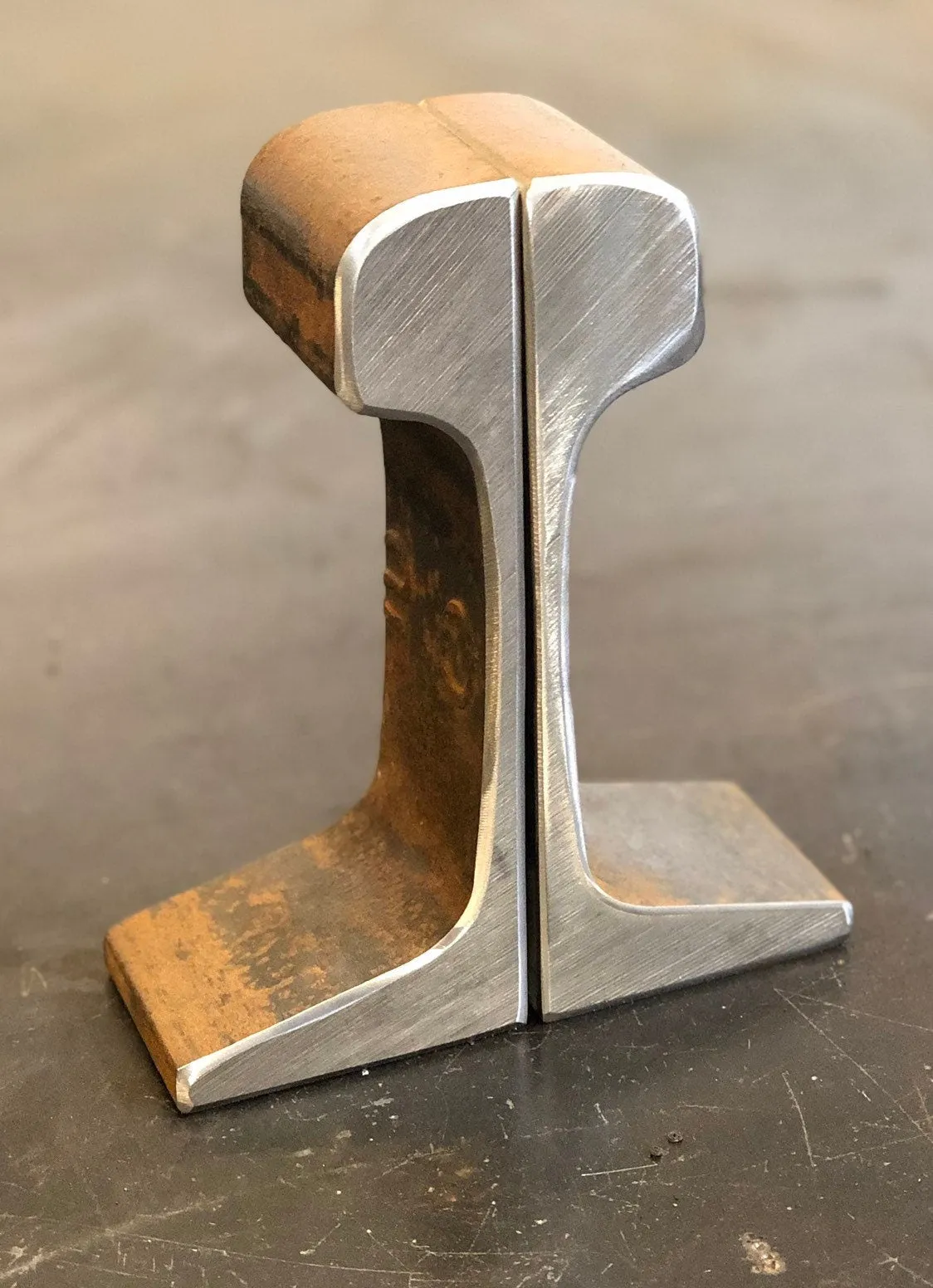 Small Antique Railroad Bookends unpolished
