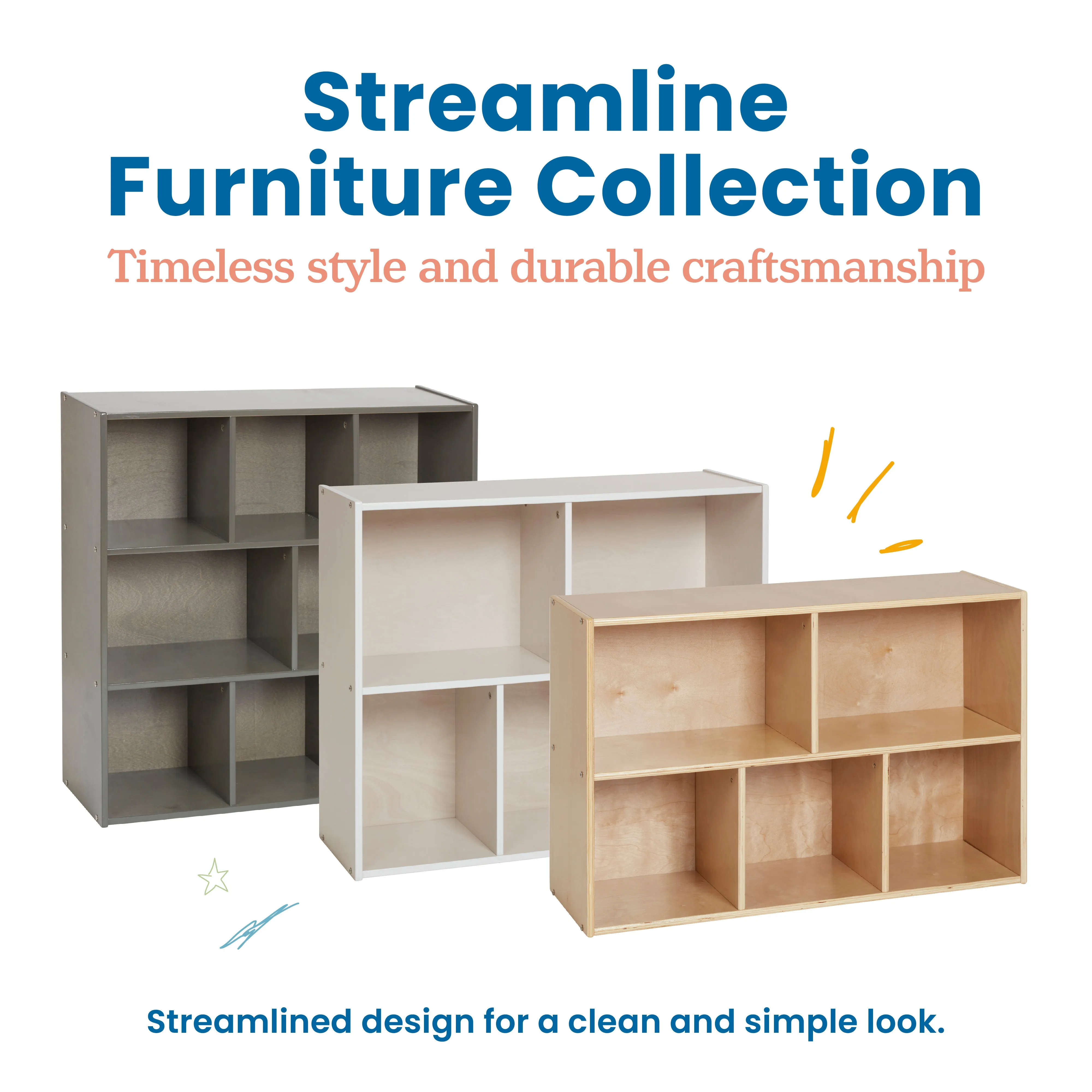 Streamline 5-Compartment Storage Cabinet, 30in High