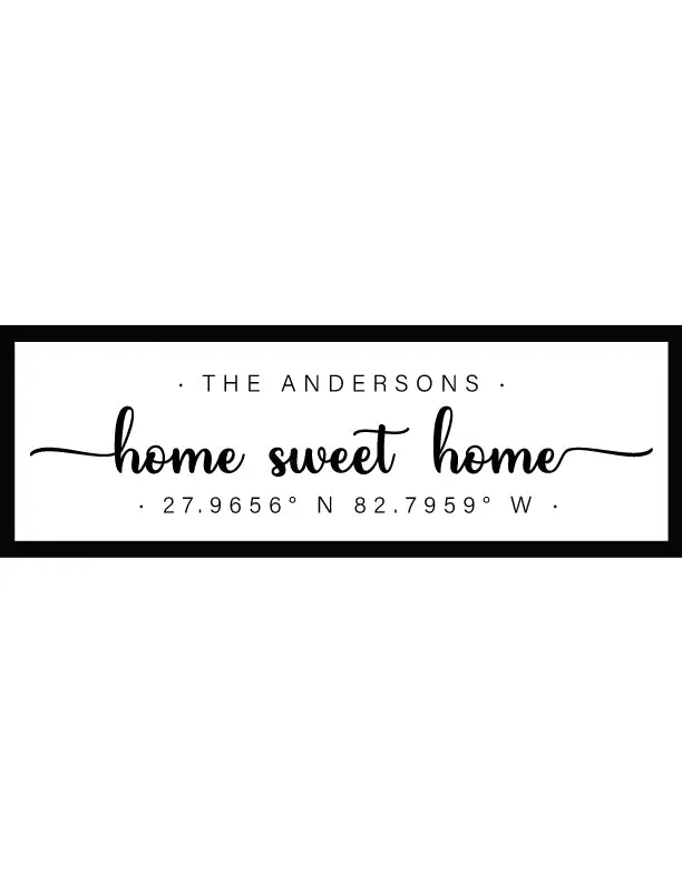 Sweet Home Coordinates Wall Decor