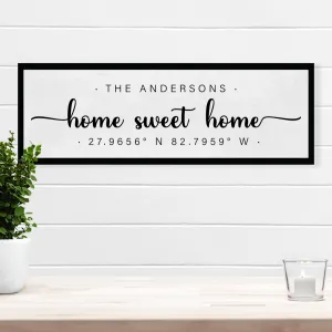Sweet Home Coordinates Wall Decor