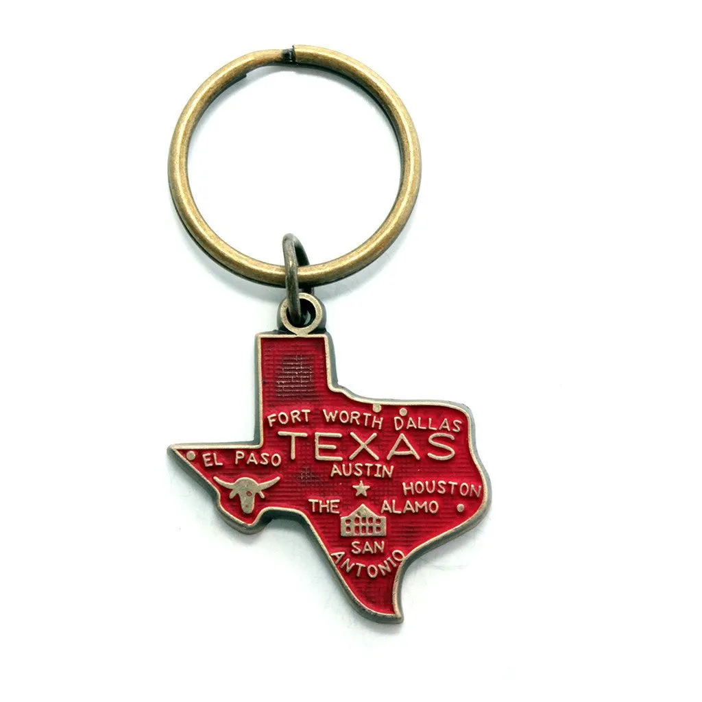 Texas Key Chain - High Quality Thick Metal State Key Ring