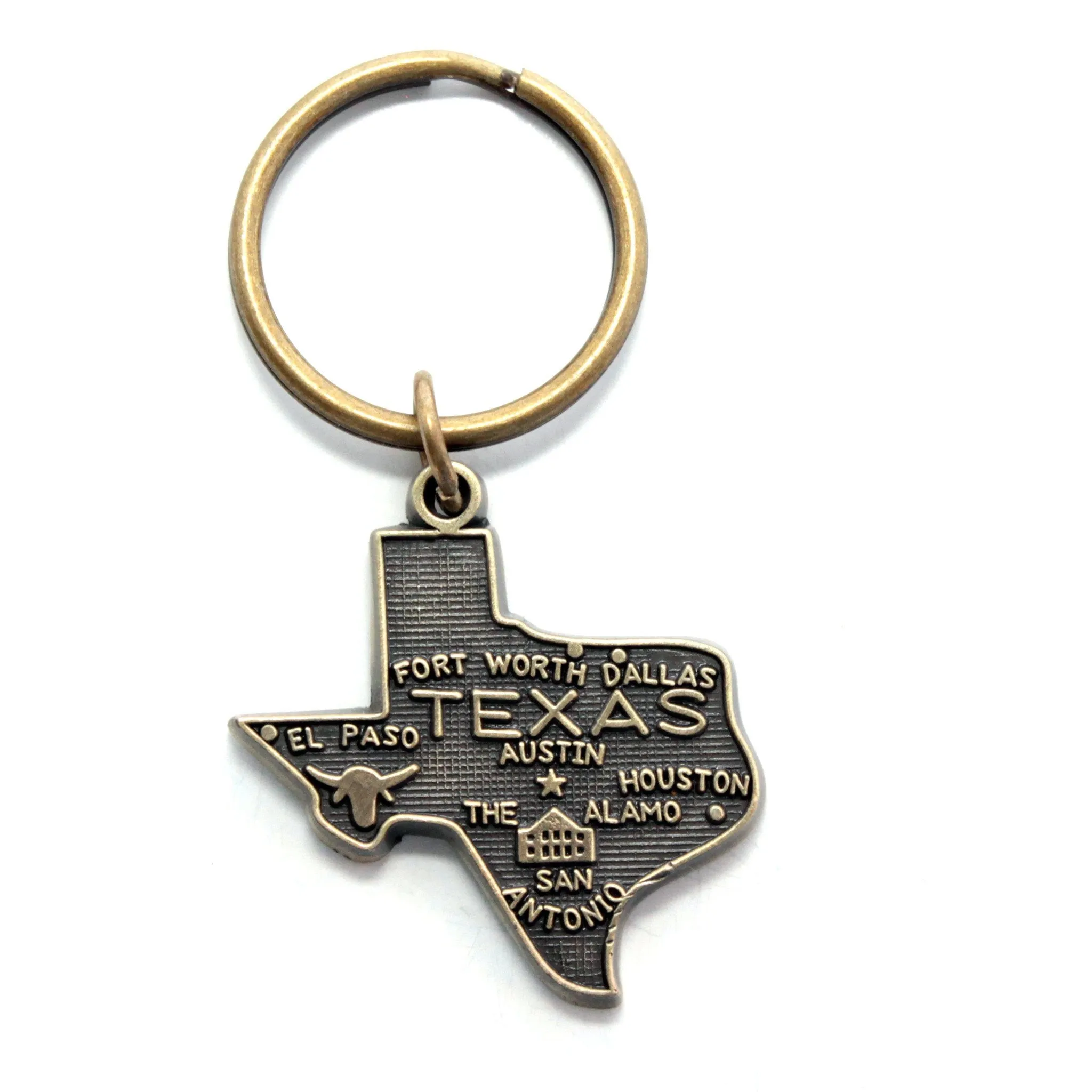 Texas Key Chain - High Quality Thick Metal State Key Ring