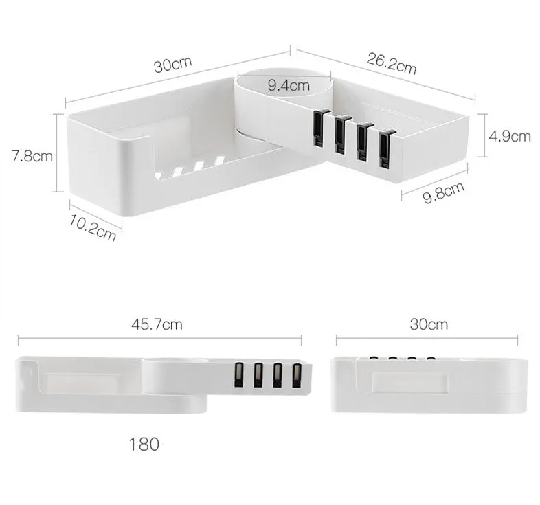 Toilet Bathroom Shelves Perforation-free Toilets Toilet Vanity Suction Wall Rotatable Triangular Storage Rack