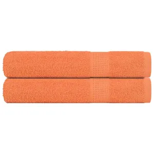 Towels 2 pcs Orange 100x200 cm 360 gsm 100% Cotton