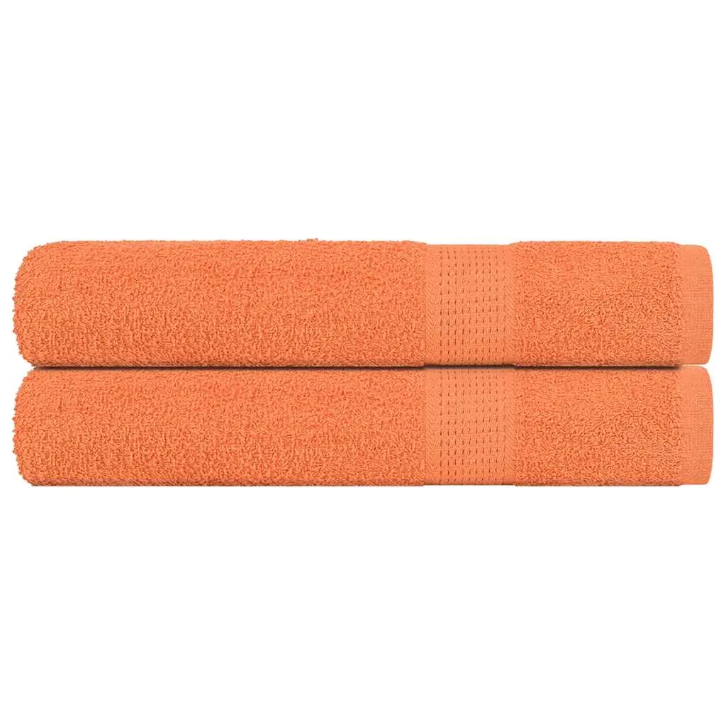 Towels 2 pcs Orange 100x200 cm 360 gsm 100% Cotton