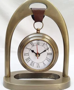 Unique Antique Collection - Handmade Antique Beautiful Table Top Clock Desk Clock Vintage Style Roman Number Hanging Clock Home & Office, Bed Room, Decor (8 Inch Brown)