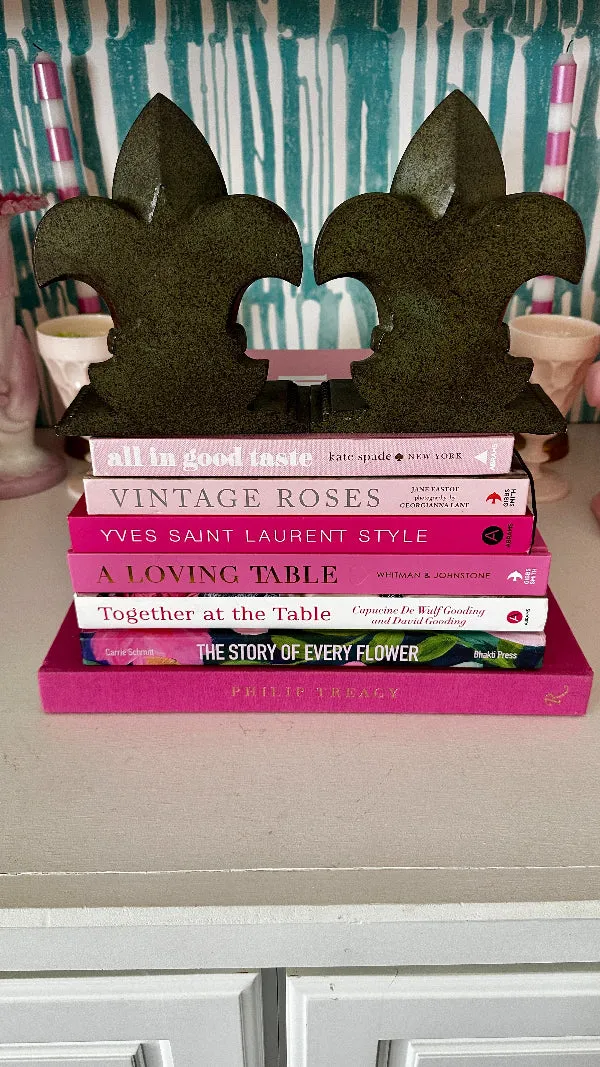 Vintage Bookends, Fluer De Lis