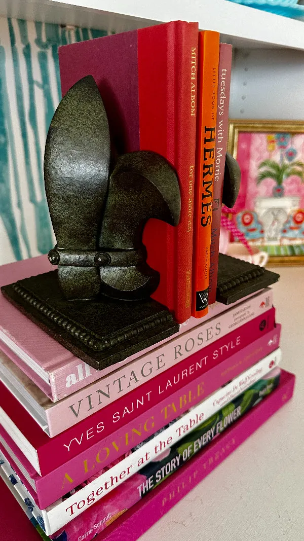 Vintage Bookends, Fluer De Lis