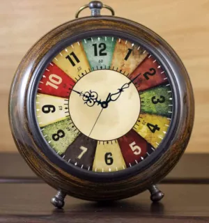 Warcraft Nauticals Handmade Antique Wooden Analog Table Clock Nautical Style Desk Clock Home & Office Study Living Room Decoration Gift (Brown 5" Inch)