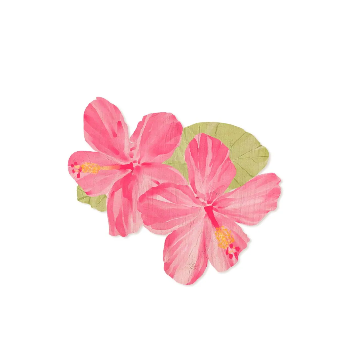 Watercolor Hibiscus Wood Shape Magnet