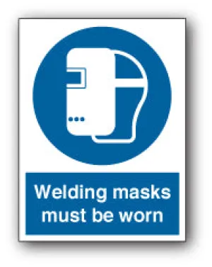 Welding masks must be worn