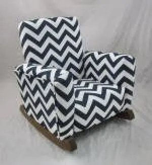 Zig Zag Navy Rocking Chair